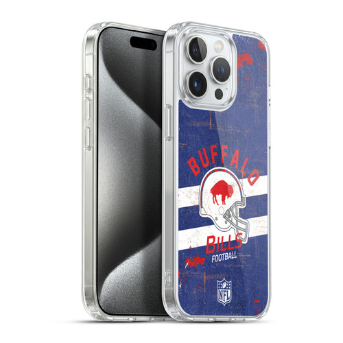 NFL Buffalo Bills Logo Art Helmet Distressed Soft Gel Case for Apple iPhone 15 Pro Max & MagSafe