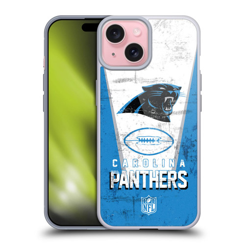 NFL Carolina Panthers Logo Art Banner Soft Gel Case for Apple iPhone 15