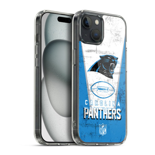 NFL Carolina Panthers Logo Art Banner Soft Gel Case for Apple iPhone 15 Plus & MagSafe