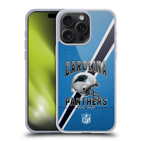 NFL Carolina Panthers Logo Art Football Stripes Soft Gel Case for Apple iPhone 15 Pro Max