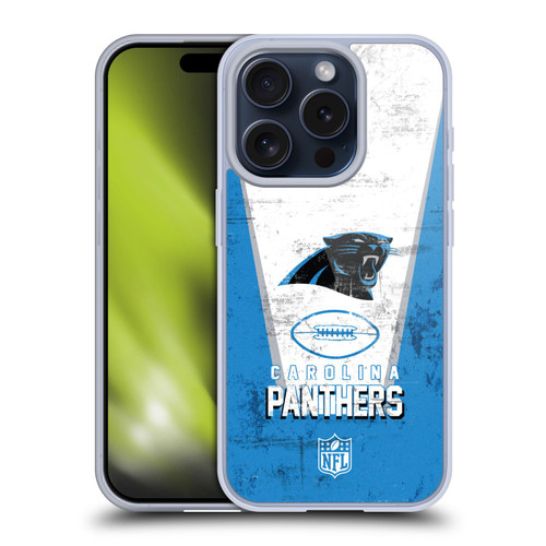NFL Carolina Panthers Logo Art Banner Soft Gel Case for Apple iPhone 15 Pro