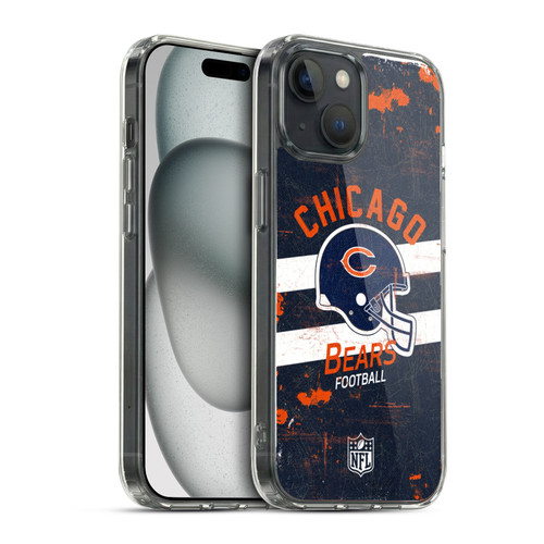 NFL Chicago Bears Logo Art Helmet Distressed Soft Gel Case for Apple iPhone 15 & MagSafe