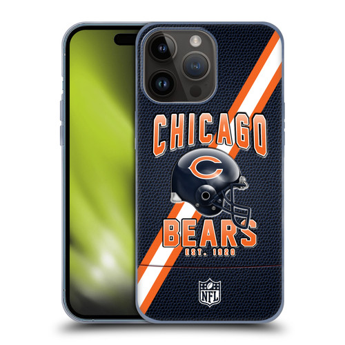 NFL Chicago Bears Logo Art Football Stripes Soft Gel Case for Apple iPhone 15 Pro Max