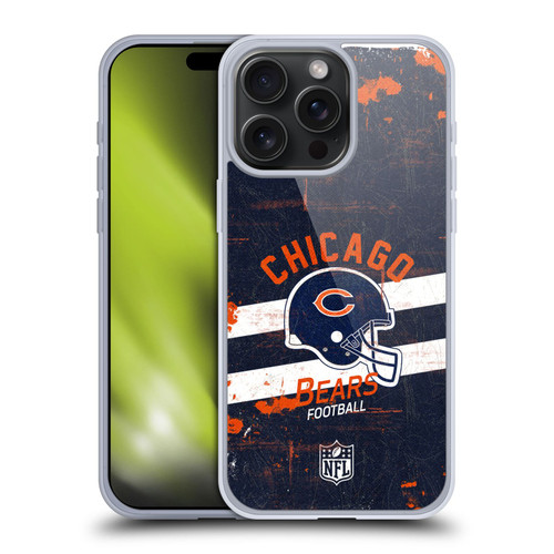 NFL Chicago Bears Logo Art Helmet Distressed Soft Gel Case for Apple iPhone 15 Pro Max