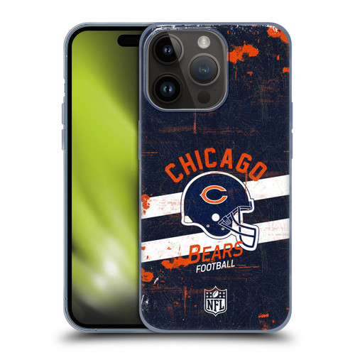 NFL Chicago Bears Logo Art Helmet Distressed Soft Gel Case for Apple iPhone 15 Pro
