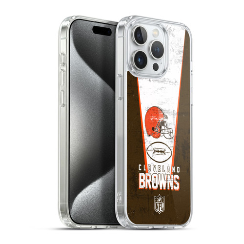 NFL Cleveland Browns Logo Art Banner Soft Gel Case for Apple iPhone 15 Pro Max & MagSafe