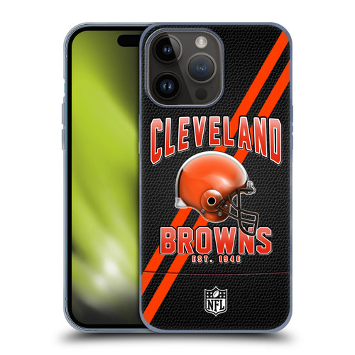 NFL Cleveland Browns Logo Art Football Stripes Soft Gel Case for Apple iPhone 15 Pro Max