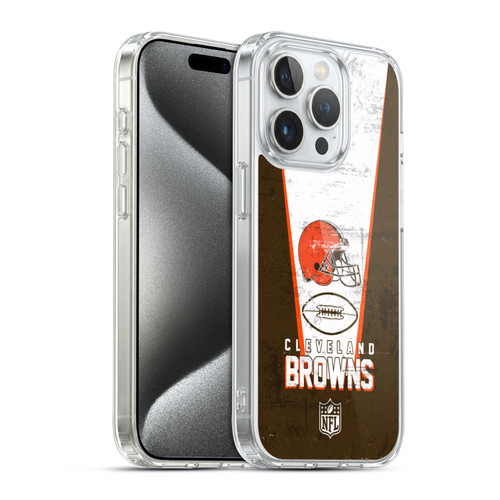 NFL Cleveland Browns Logo Art Banner Soft Gel Case for Apple iPhone 15 Pro & MagSafe