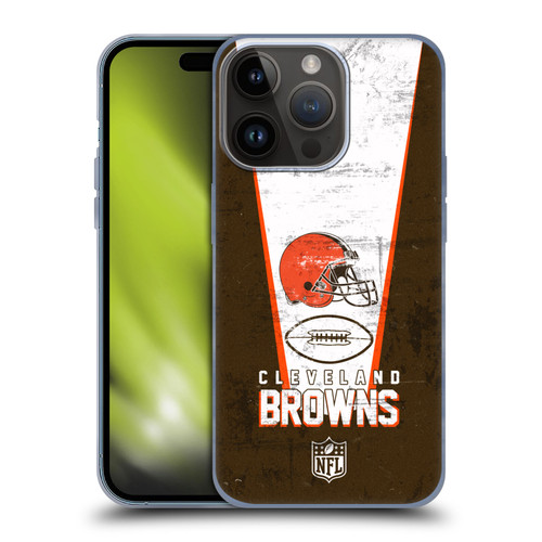 NFL Cleveland Browns Logo Art Banner Soft Gel Case for Apple iPhone 15 Pro