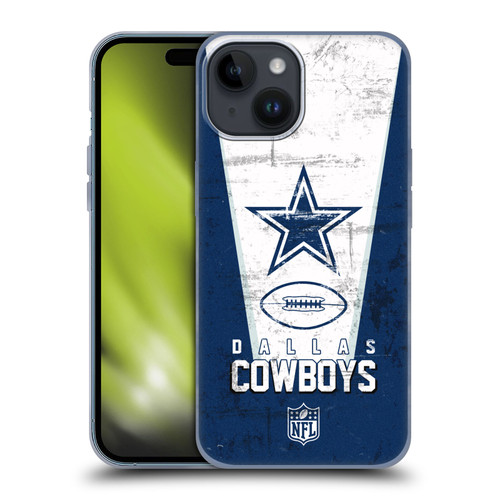 NFL Dallas Cowboys Logo Art Banner Soft Gel Case for Apple iPhone 15
