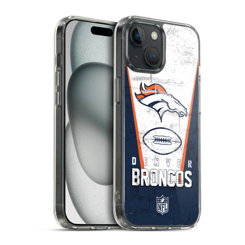 NFL Denver Broncos Logo Art Banner Soft Gel Case for Apple iPhone 15 & MagSafe