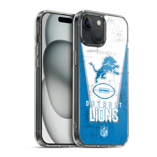 NFL Detroit Lions Logo Art Banner Soft Gel Case for Apple iPhone 15 & MagSafe