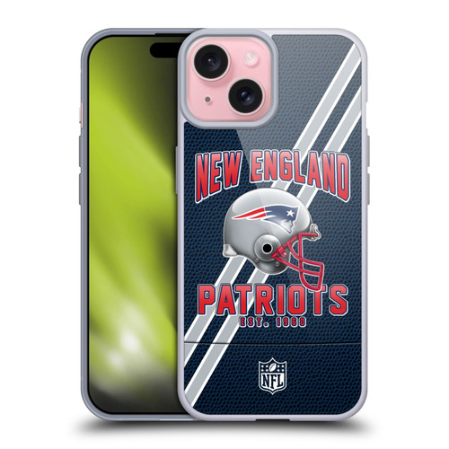 NFL New England Patriots Logo Art Football Stripes Soft Gel Case for Apple iPhone 15 NFL New England Patriots Logo Art Football Stripes Soft Gel Case for Apple iPhone 15