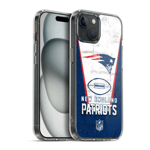 NFL New England Patriots Logo Art Banner Soft Gel Case for Apple iPhone 15 Plus & MagSafe