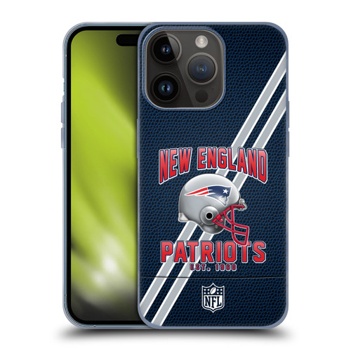 NFL New England Patriots Logo Art Football Stripes Soft Gel Case for Apple iPhone 15 Pro