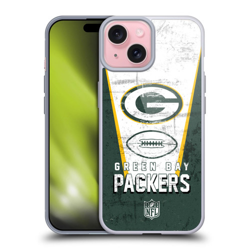 NFL Green Bay Packers Logo Art Banner Soft Gel Case for Apple iPhone 15