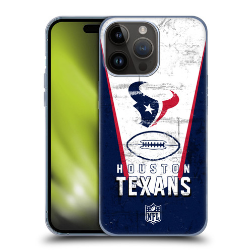NFL Houston Texans Logo Art Banner Soft Gel Case for Apple iPhone 15 Pro Max