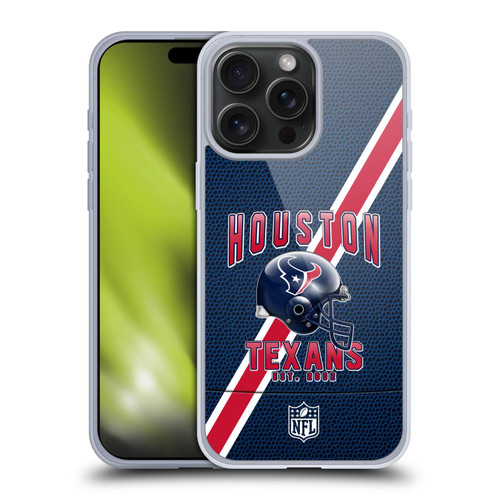 NFL Houston Texans Logo Art Football Stripes Soft Gel Case for Apple iPhone 15 Pro Max