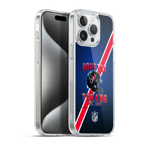 NFL Houston Texans Logo Art Football Stripes Soft Gel Case for Apple iPhone 15 Pro Max & MagSafe