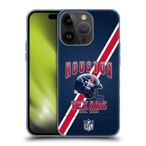 NFL Houston Texans Logo Art Football Stripes Soft Gel Case for Apple iPhone 15 Pro