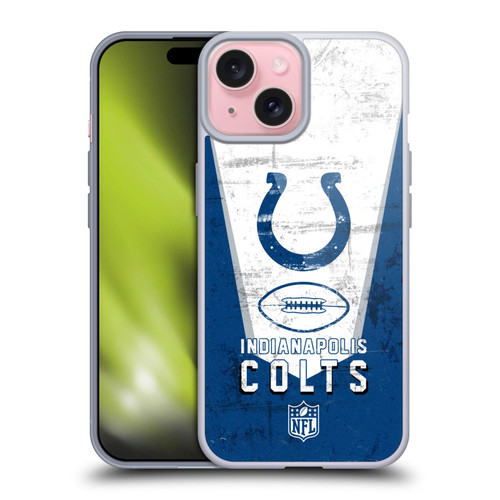 NFL Indianapolis Colts Logo Art Banner Soft Gel Case for Apple iPhone 15