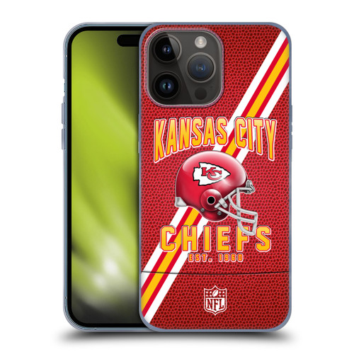 NFL Kansas City Chiefs Logo Art Football Stripes Soft Gel Case for Apple iPhone 15 Pro Max