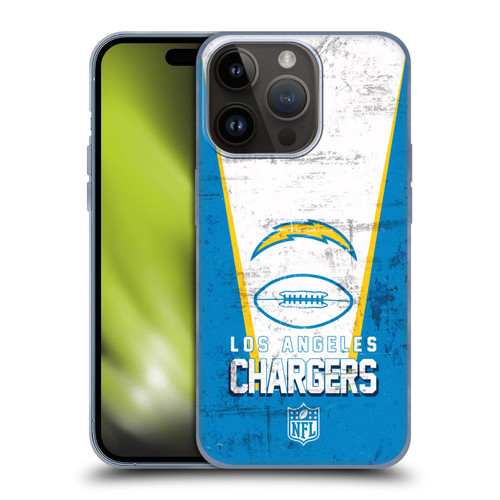 NFL Los Angeles Chargers Logo Art Banner Soft Gel Case for Apple iPhone 15 Pro