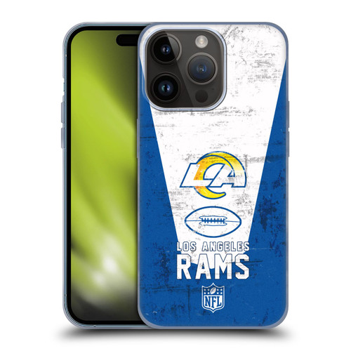 NFL Los Angeles Rams Logo Art Banner 100th Soft Gel Case for Apple iPhone 15 Pro