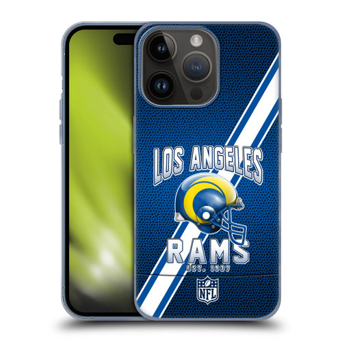 NFL Los Angeles Rams Logo Art Football Stripes 100th Soft Gel Case for Apple iPhone 15 Pro