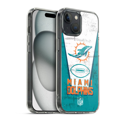 NFL Miami Dolphins Logo Art Banner Soft Gel Case for Apple iPhone 15 & MagSafe