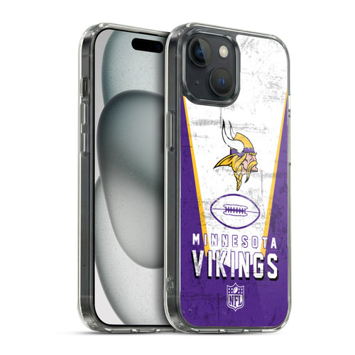 NFL Minnesota Vikings Logo Art Banner Soft Gel Case for Apple iPhone 15 & MagSafe