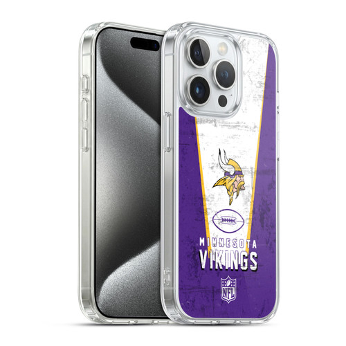 NFL Minnesota Vikings Logo Art Banner Soft Gel Case for Apple iPhone 15 Pro & MagSafe