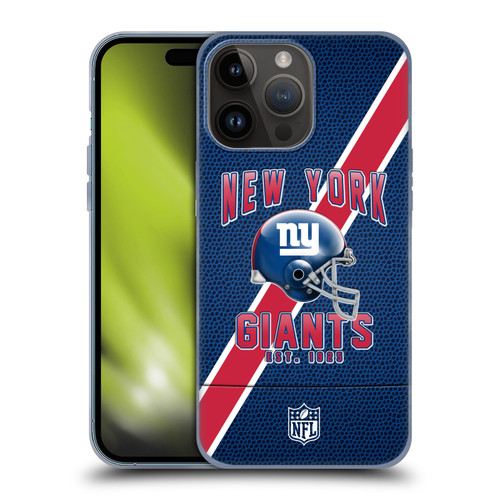 NFL New York Giants Logo Art Football Stripes Soft Gel Case for Apple iPhone 15 Pro Max