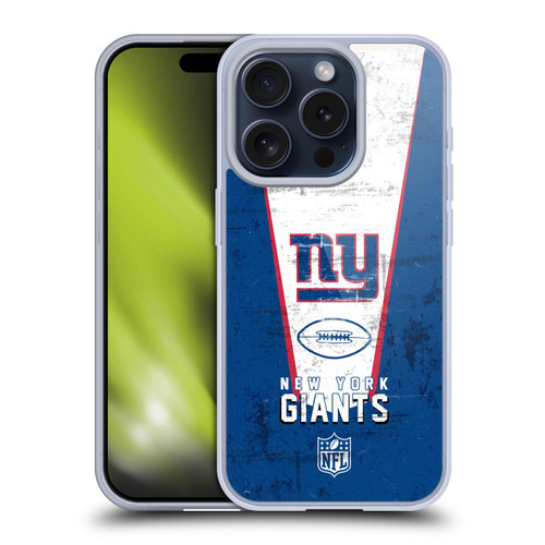 NFL New York Giants Logo Art Banner Soft Gel Case for Apple iPhone 15 Pro