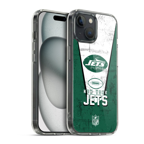 NFL New York Jets Logo Art Banner Soft Gel Case for Apple iPhone 15 & MagSafe