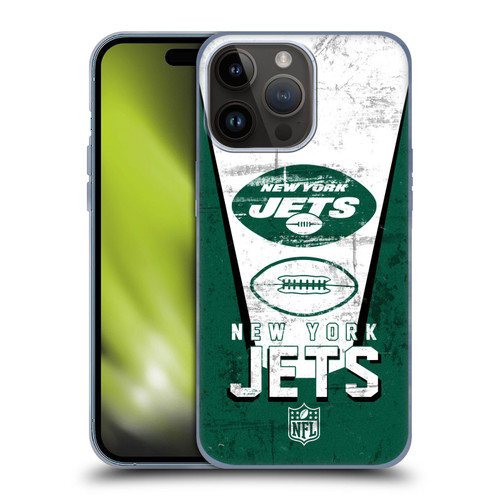 NFL New York Jets Logo Art Banner Soft Gel Case for Apple iPhone 15 Pro Max