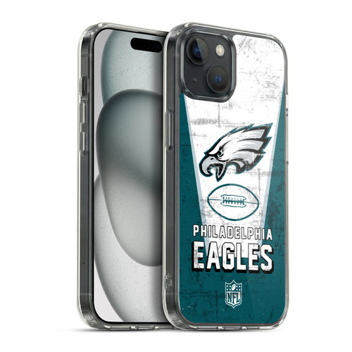 NFL Philadelphia Eagles Logo Art Banner Soft Gel Case for Apple iPhone 15 Plus & MagSafe