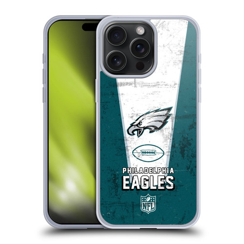 NFL Philadelphia Eagles Logo Art Banner Soft Gel Case for Apple iPhone 15 Pro Max