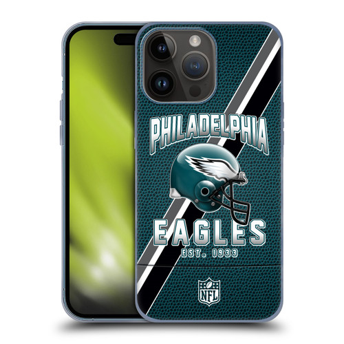 NFL Philadelphia Eagles Logo Art Football Stripes Soft Gel Case for Apple iPhone 15 Pro Max