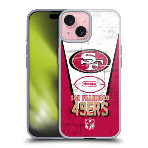 NFL San Francisco 49ers Logo Art Banner Soft Gel Case for Apple iPhone 15