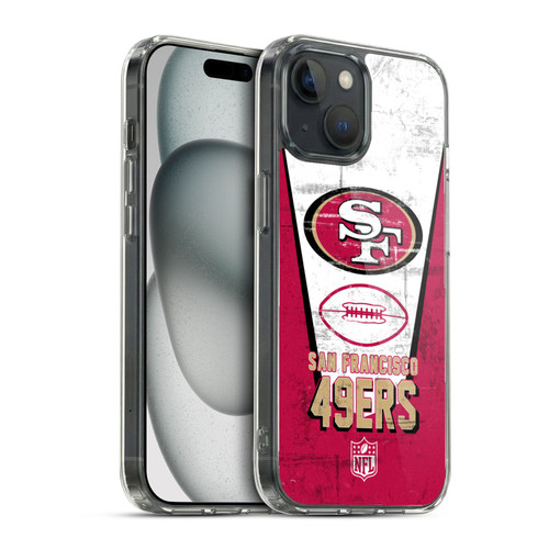 NFL San Francisco 49ers Logo Art Banner Soft Gel Case for Apple iPhone 15