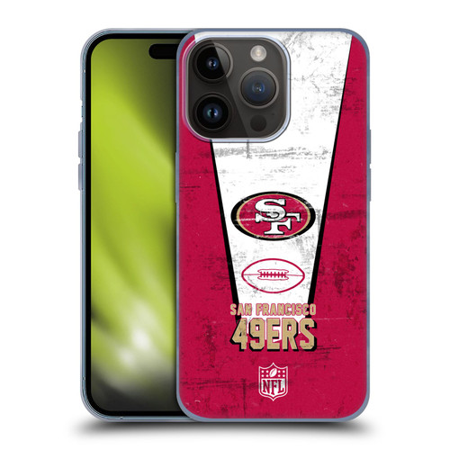NFL San Francisco 49ers Logo Art Banner Soft Gel Case for Apple iPhone 15 Pro