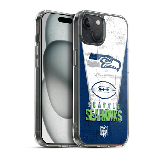 NFL Seattle Seahawks Logo Art Banner Soft Gel Case for Apple iPhone 15 Plus & MagSafe