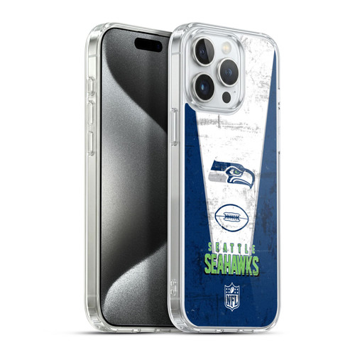 NFL Seattle Seahawks Logo Art Banner Soft Gel Case for Apple iPhone 15 Pro Max & MagSafe