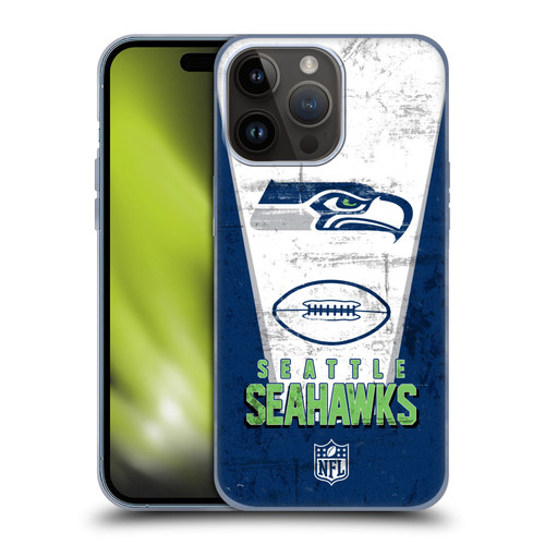 NFL Seattle Seahawks Logo Art Banner Soft Gel Case for Apple iPhone 15 Pro Max