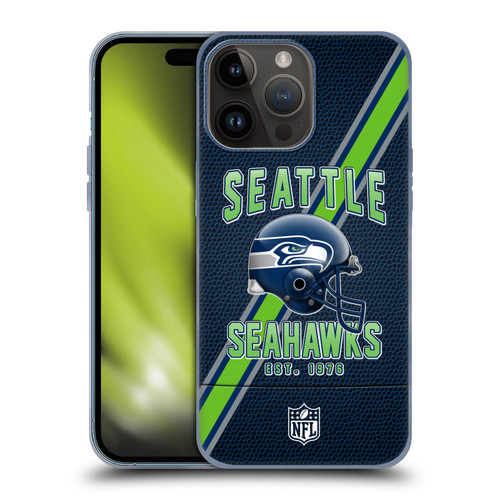 NFL Seattle Seahawks Logo Art Football Stripes Soft Gel Case for Apple iPhone 15 Pro Max