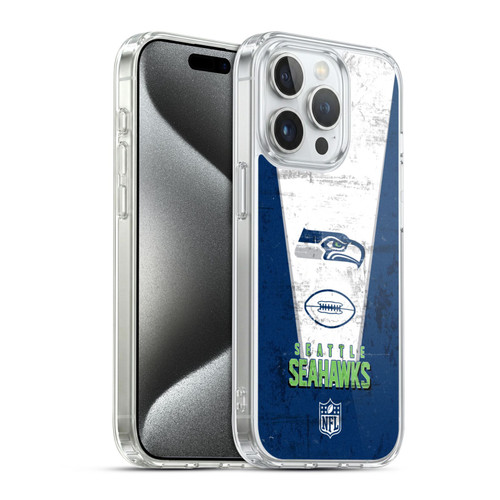 NFL Seattle Seahawks Logo Art Banner Soft Gel Case for Apple iPhone 15 Pro & MagSafe
