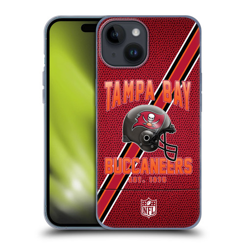 NFL Tampa Bay Buccaneers Logo Art Football Stripes Soft Gel Case for Apple iPhone 15