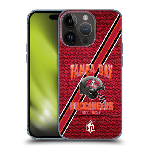 NFL Tampa Bay Buccaneers Logo Art Football Stripes Soft Gel Case for Apple iPhone 15 Pro