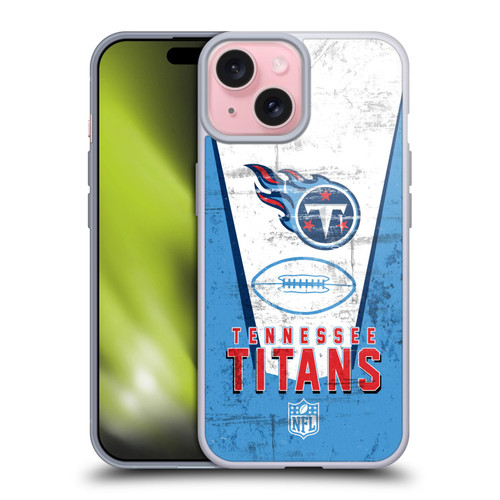 NFL Tennessee Titans Logo Art Banner Soft Gel Case for Apple iPhone 15